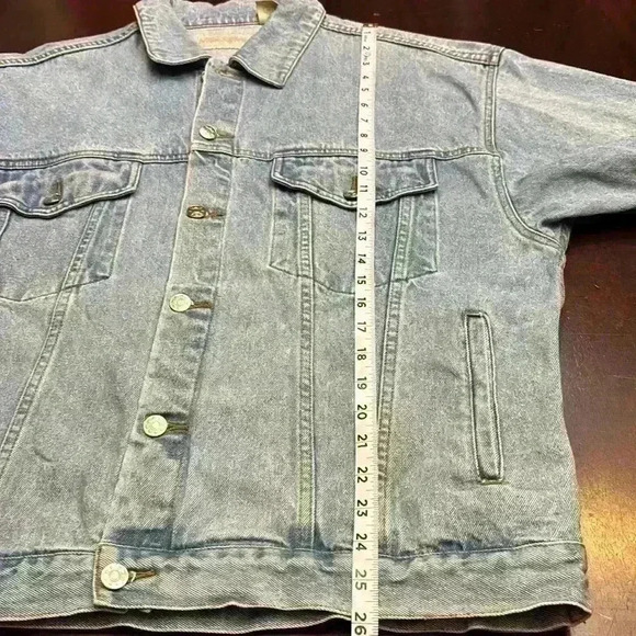 Monroe & Main Ladies
USA Flag Denim Jean Jacket Size XL Buttons Light Blue - Picture 10 of 11